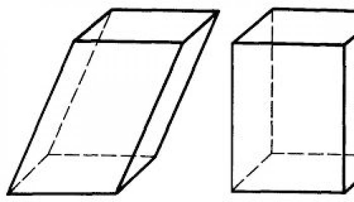Параллелепипед прямой прямоугольный куб свойства параллелепипеда